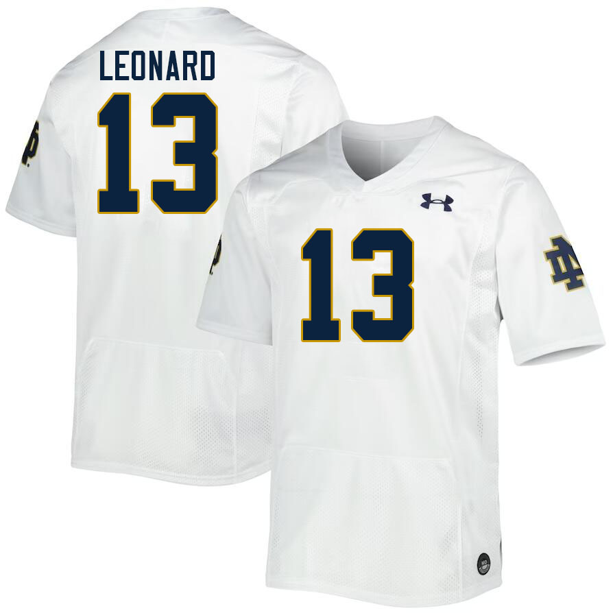 Men #13 Riley Leonard Notre Dame Fighting Irish College Football Jerseys Stitched-White